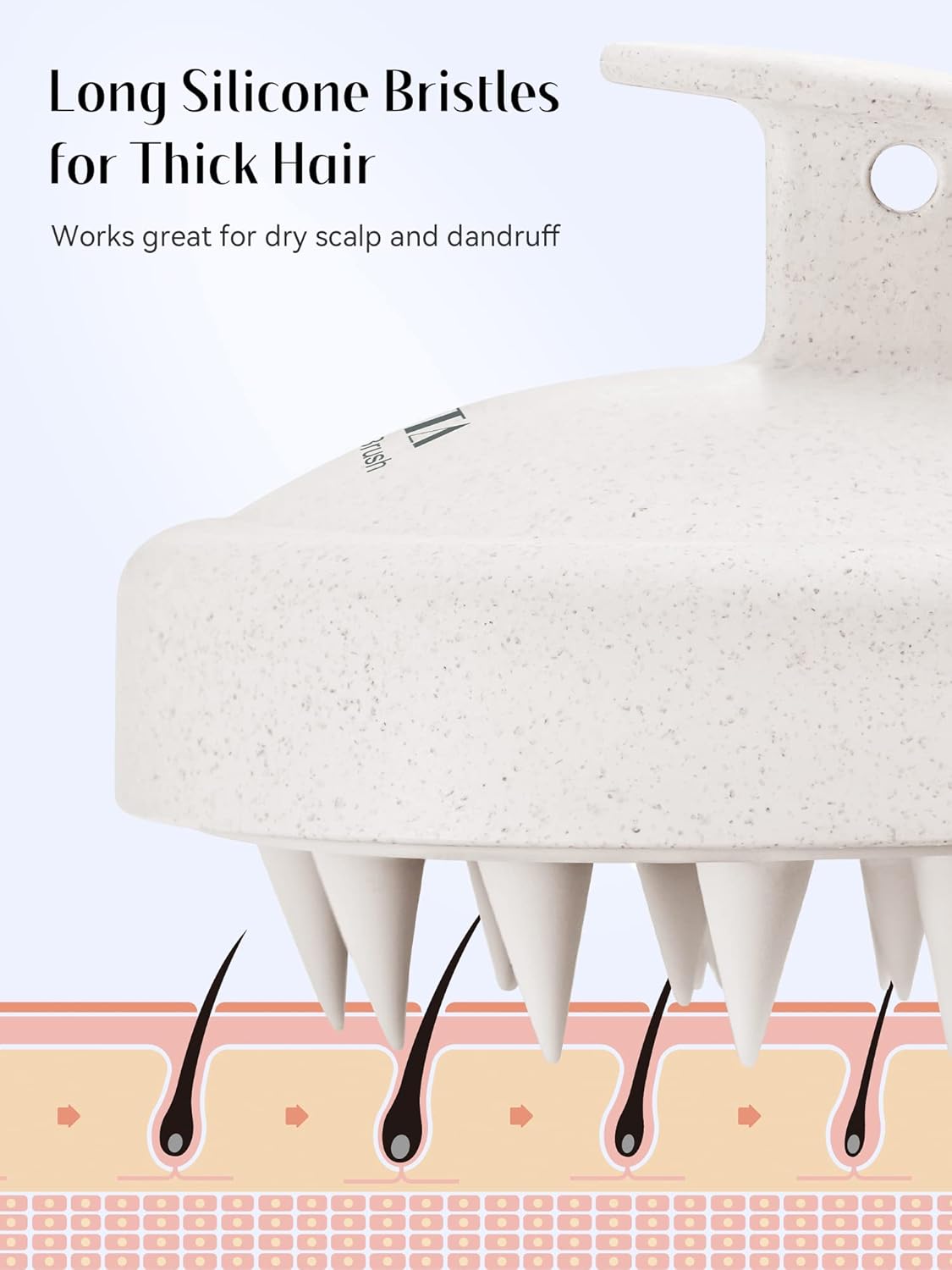 Scalp Massager with Soft Silicone Bristles - Promotes Hair Growth, Exfoliates Scalp, Removes Dandruff, and Enhances Shampoo Cleansing, Yellow