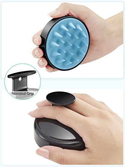 Scalp Massager with Soft Silicone Bristles - Promotes Hair Growth, Exfoliates Scalp, Removes Dandruff, and Enhances Shampoo Cleansing, Yellow