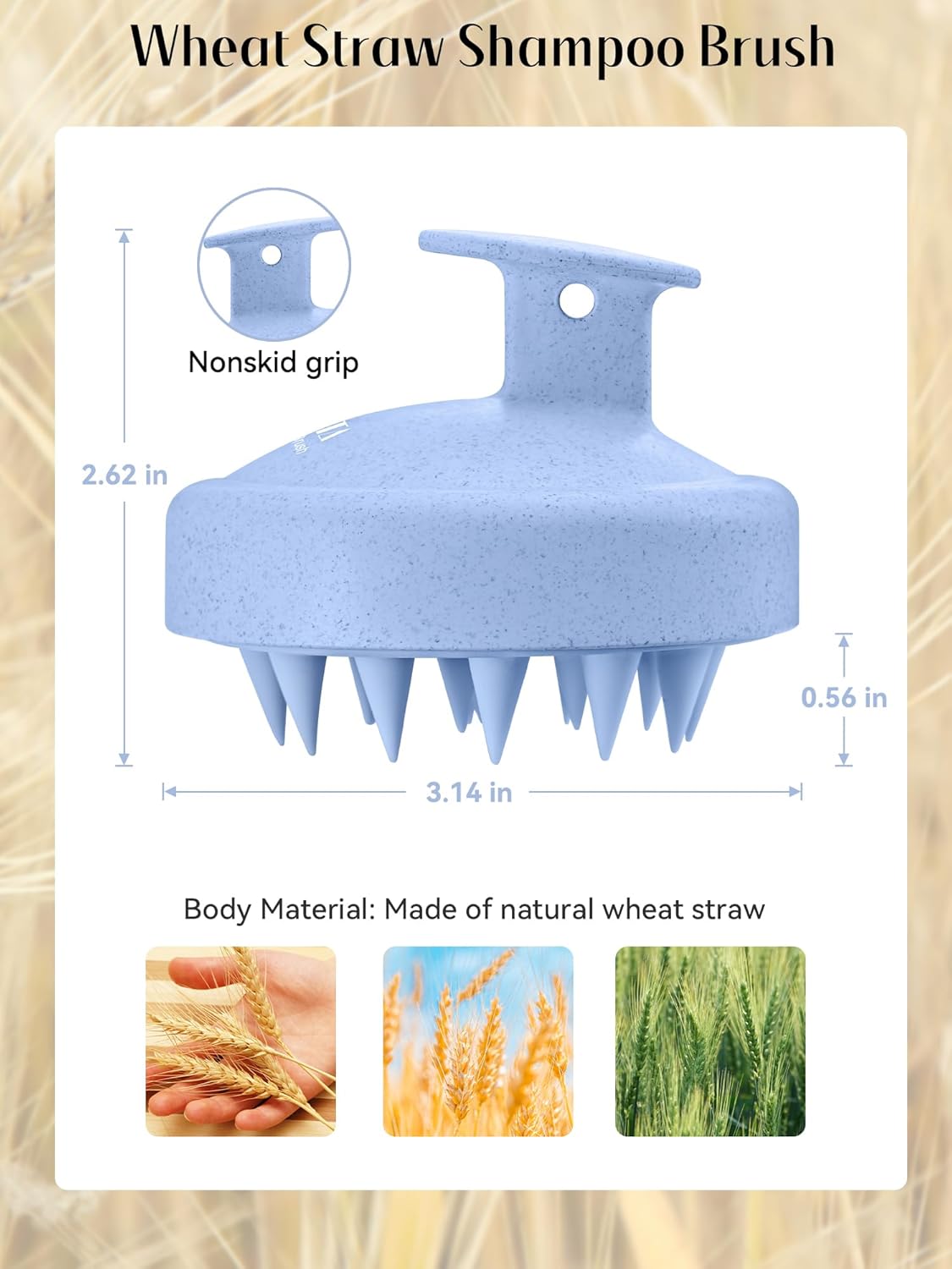 Scalp Massager with Soft Silicone Bristles - Promotes Hair Growth, Exfoliates Scalp, Removes Dandruff, and Enhances Shampoo Cleansing, Yellow