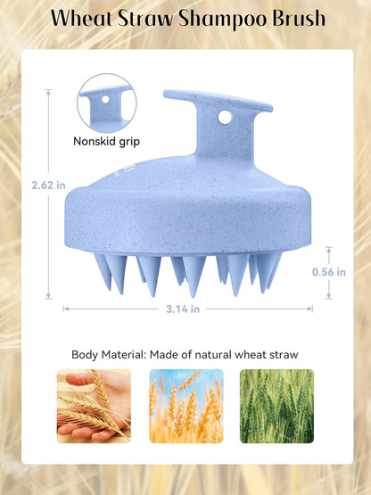 Scalp Massager with Soft Silicone Bristles - Promotes Hair Growth, Exfoliates Scalp, Removes Dandruff, and Enhances Shampoo Cleansing, Yellow