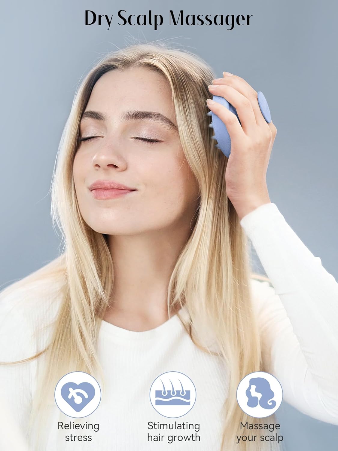 Scalp Massager with Soft Silicone Bristles - Promotes Hair Growth, Exfoliates Scalp, Removes Dandruff, and Enhances Shampoo Cleansing, Yellow