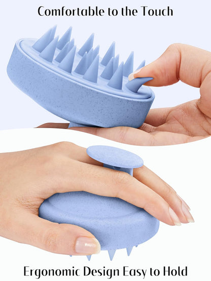 Scalp Massager with Soft Silicone Bristles - Promotes Hair Growth, Exfoliates Scalp, Removes Dandruff, and Enhances Shampoo Cleansing, Yellow