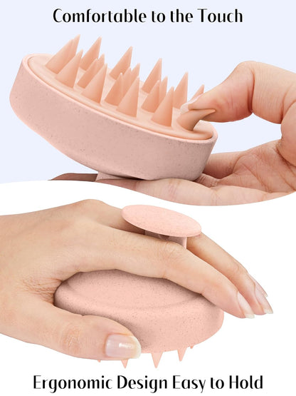Scalp Massager with Soft Silicone Bristles - Promotes Hair Growth, Exfoliates Scalp, Removes Dandruff, and Enhances Shampoo Cleansing, Yellow
