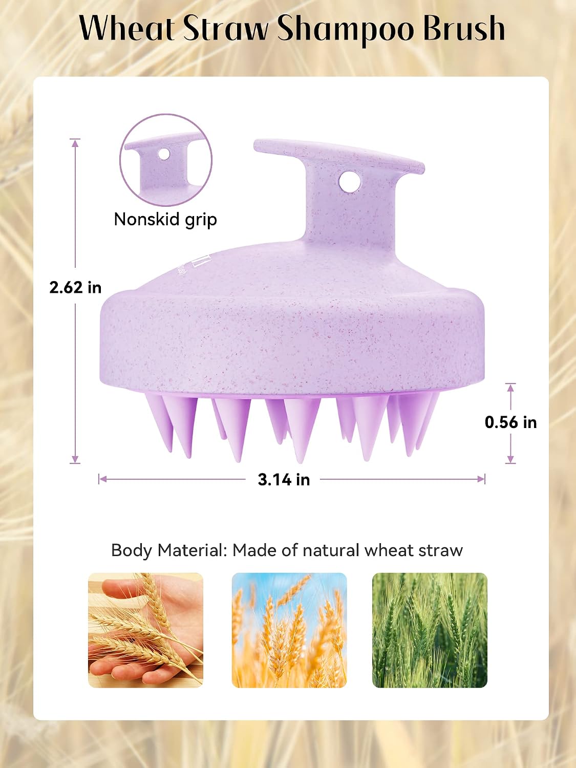 Scalp Massager with Soft Silicone Bristles - Promotes Hair Growth, Exfoliates Scalp, Removes Dandruff, and Enhances Shampoo Cleansing, Yellow