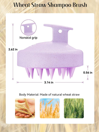 Scalp Massager with Soft Silicone Bristles - Promotes Hair Growth, Exfoliates Scalp, Removes Dandruff, and Enhances Shampoo Cleansing, Yellow