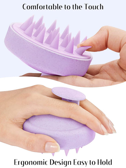 Scalp Massager with Soft Silicone Bristles - Promotes Hair Growth, Exfoliates Scalp, Removes Dandruff, and Enhances Shampoo Cleansing, Yellow