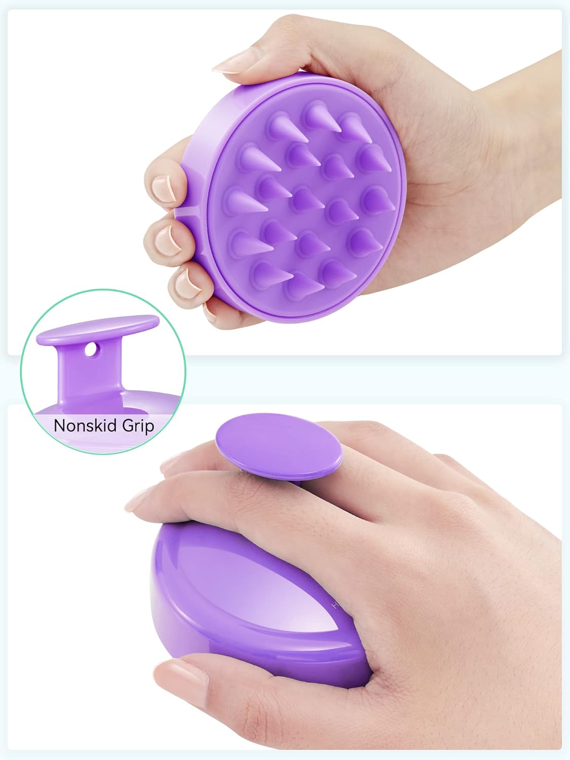 Scalp Massager with Soft Silicone Bristles - Promotes Hair Growth, Exfoliates Scalp, Removes Dandruff, and Enhances Shampoo Cleansing, Yellow
