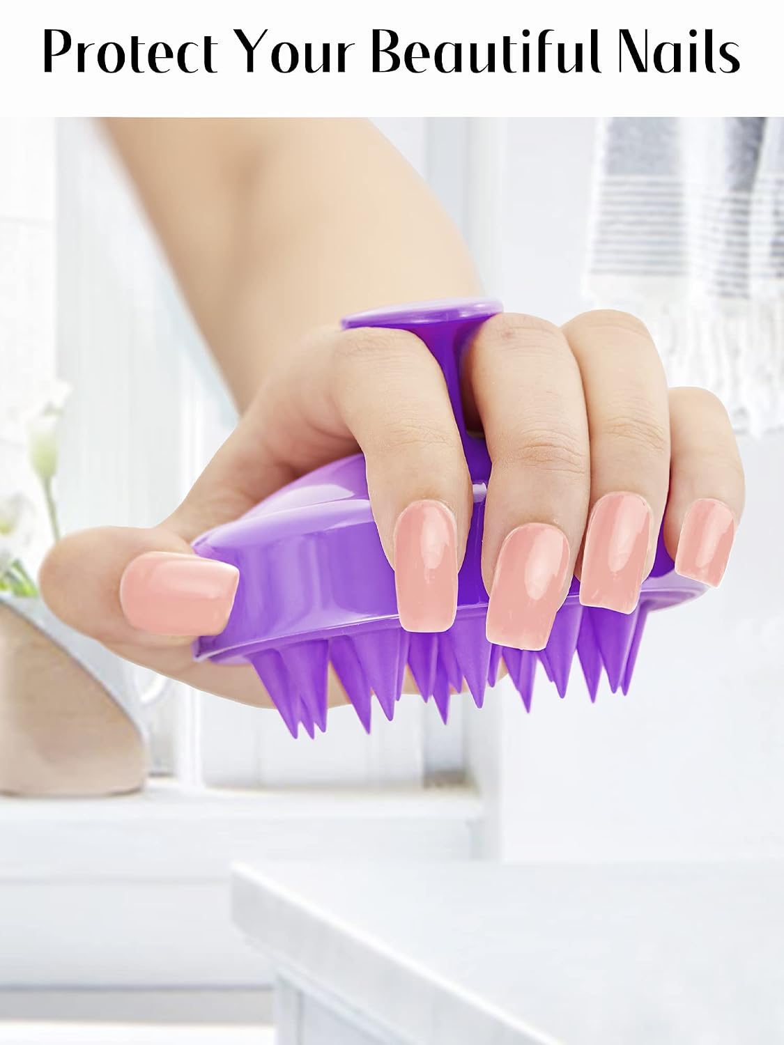 Scalp Massager with Soft Silicone Bristles - Promotes Hair Growth, Exfoliates Scalp, Removes Dandruff, and Enhances Shampoo Cleansing, Yellow