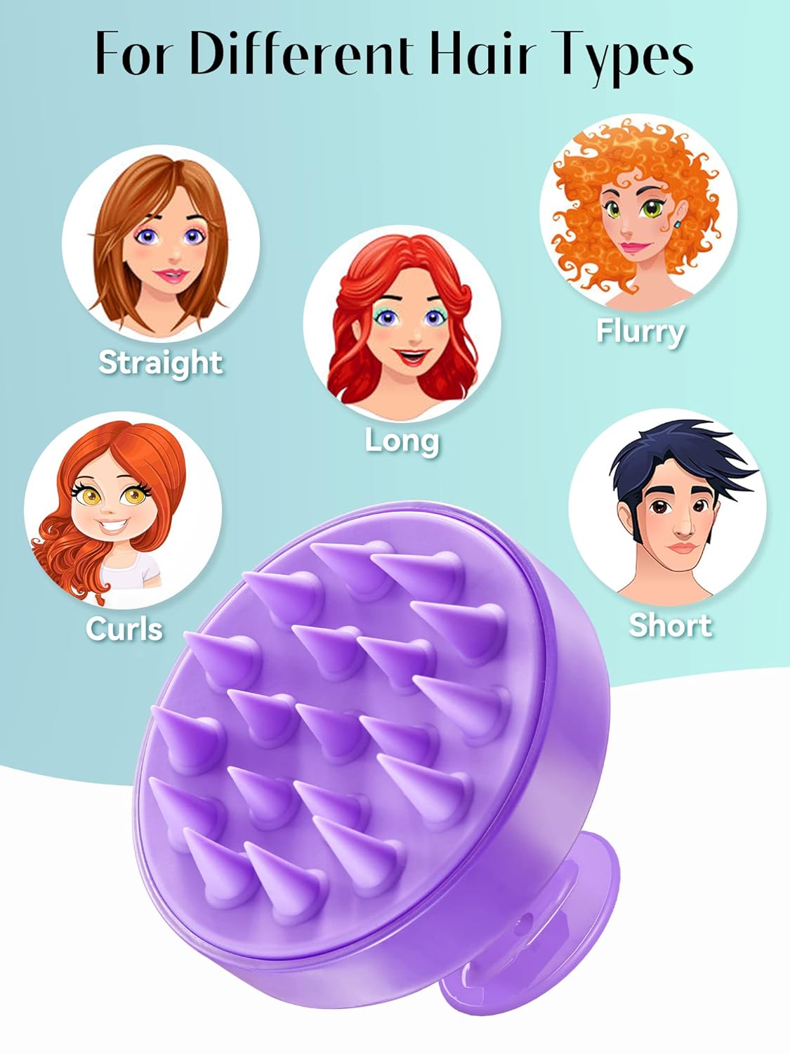 Scalp Massager with Soft Silicone Bristles - Promotes Hair Growth, Exfoliates Scalp, Removes Dandruff, and Enhances Shampoo Cleansing, Yellow