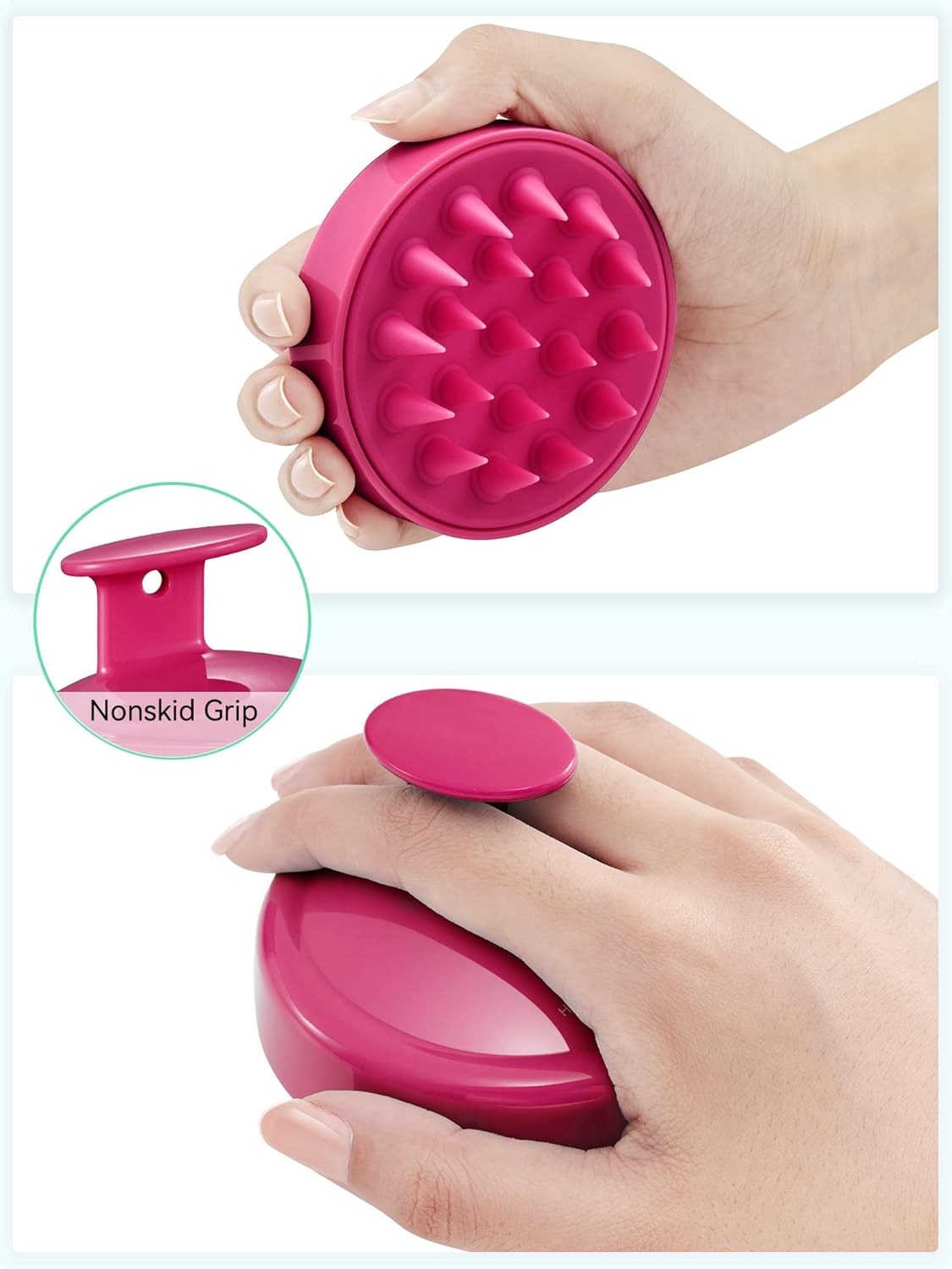 Scalp Massager with Soft Silicone Bristles - Promotes Hair Growth, Exfoliates Scalp, Removes Dandruff, and Enhances Shampoo Cleansing, Yellow