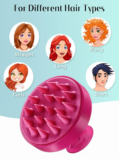 Scalp Massager with Soft Silicone Bristles - Promotes Hair Growth, Exfoliates Scalp, Removes Dandruff, and Enhances Shampoo Cleansing, Yellow