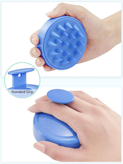 Scalp Massager with Soft Silicone Bristles - Promotes Hair Growth, Exfoliates Scalp, Removes Dandruff, and Enhances Shampoo Cleansing, Yellow