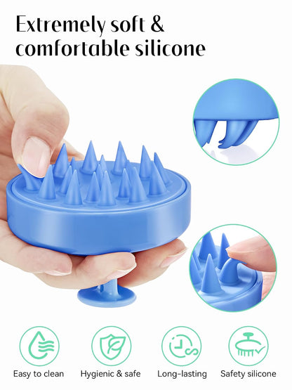 Scalp Massager with Soft Silicone Bristles - Promotes Hair Growth, Exfoliates Scalp, Removes Dandruff, and Enhances Shampoo Cleansing, Yellow