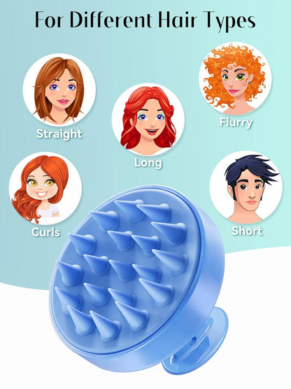 Scalp Massager with Soft Silicone Bristles - Promotes Hair Growth, Exfoliates Scalp, Removes Dandruff, and Enhances Shampoo Cleansing, Yellow