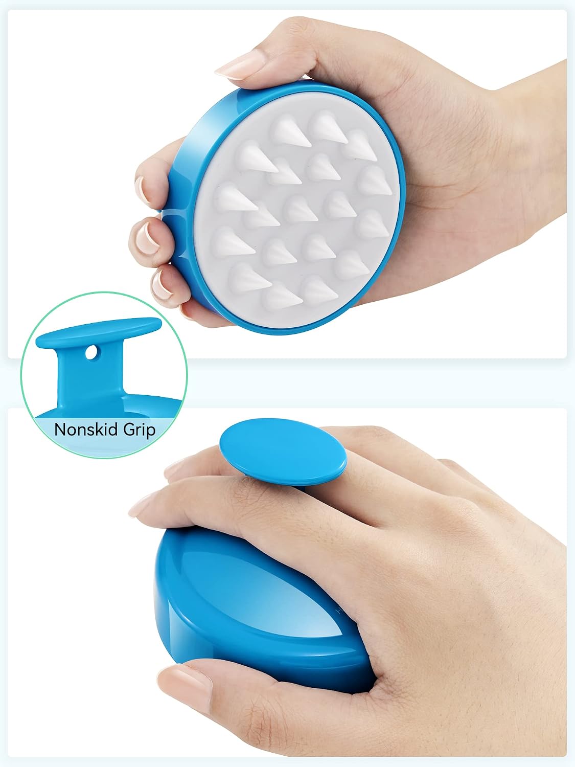 Scalp Massager with Soft Silicone Bristles - Promotes Hair Growth, Exfoliates Scalp, Removes Dandruff, and Enhances Shampoo Cleansing, Yellow
