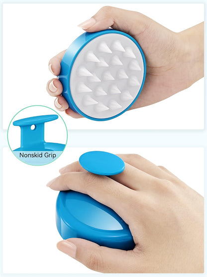 Scalp Massager with Soft Silicone Bristles - Promotes Hair Growth, Exfoliates Scalp, Removes Dandruff, and Enhances Shampoo Cleansing, Yellow