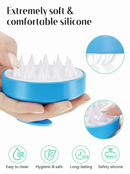 Scalp Massager with Soft Silicone Bristles - Promotes Hair Growth, Exfoliates Scalp, Removes Dandruff, and Enhances Shampoo Cleansing, Yellow