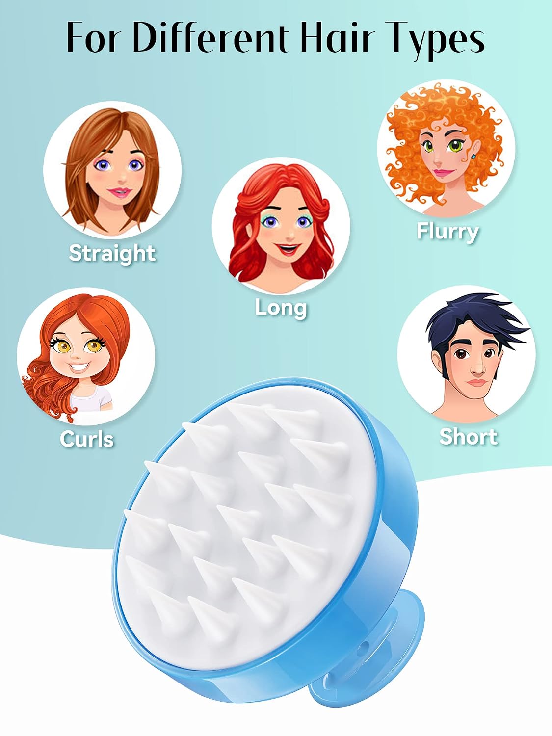 Scalp Massager with Soft Silicone Bristles - Promotes Hair Growth, Exfoliates Scalp, Removes Dandruff, and Enhances Shampoo Cleansing, Yellow