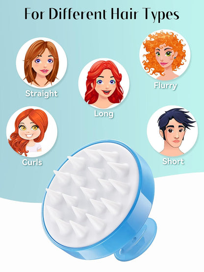 Scalp Massager with Soft Silicone Bristles - Promotes Hair Growth, Exfoliates Scalp, Removes Dandruff, and Enhances Shampoo Cleansing, Yellow