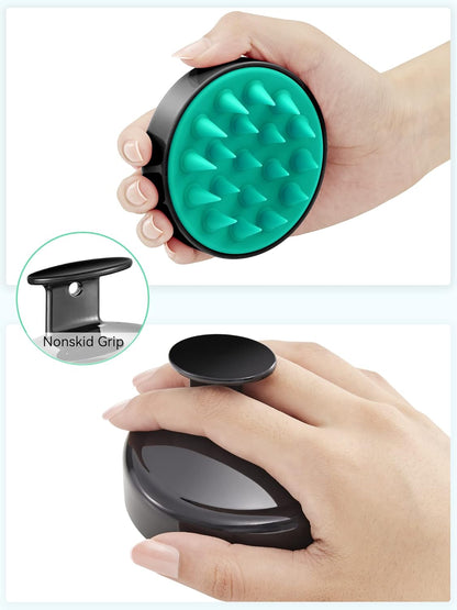 Scalp Massager with Soft Silicone Bristles - Promotes Hair Growth, Exfoliates Scalp, Removes Dandruff, and Enhances Shampoo Cleansing, Yellow