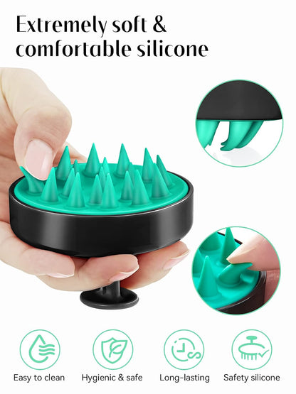 Scalp Massager with Soft Silicone Bristles - Promotes Hair Growth, Exfoliates Scalp, Removes Dandruff, and Enhances Shampoo Cleansing, Yellow