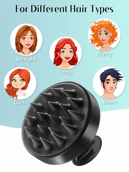 Scalp Massager with Soft Silicone Bristles - Promotes Hair Growth, Exfoliates Scalp, Removes Dandruff, and Enhances Shampoo Cleansing, Yellow
