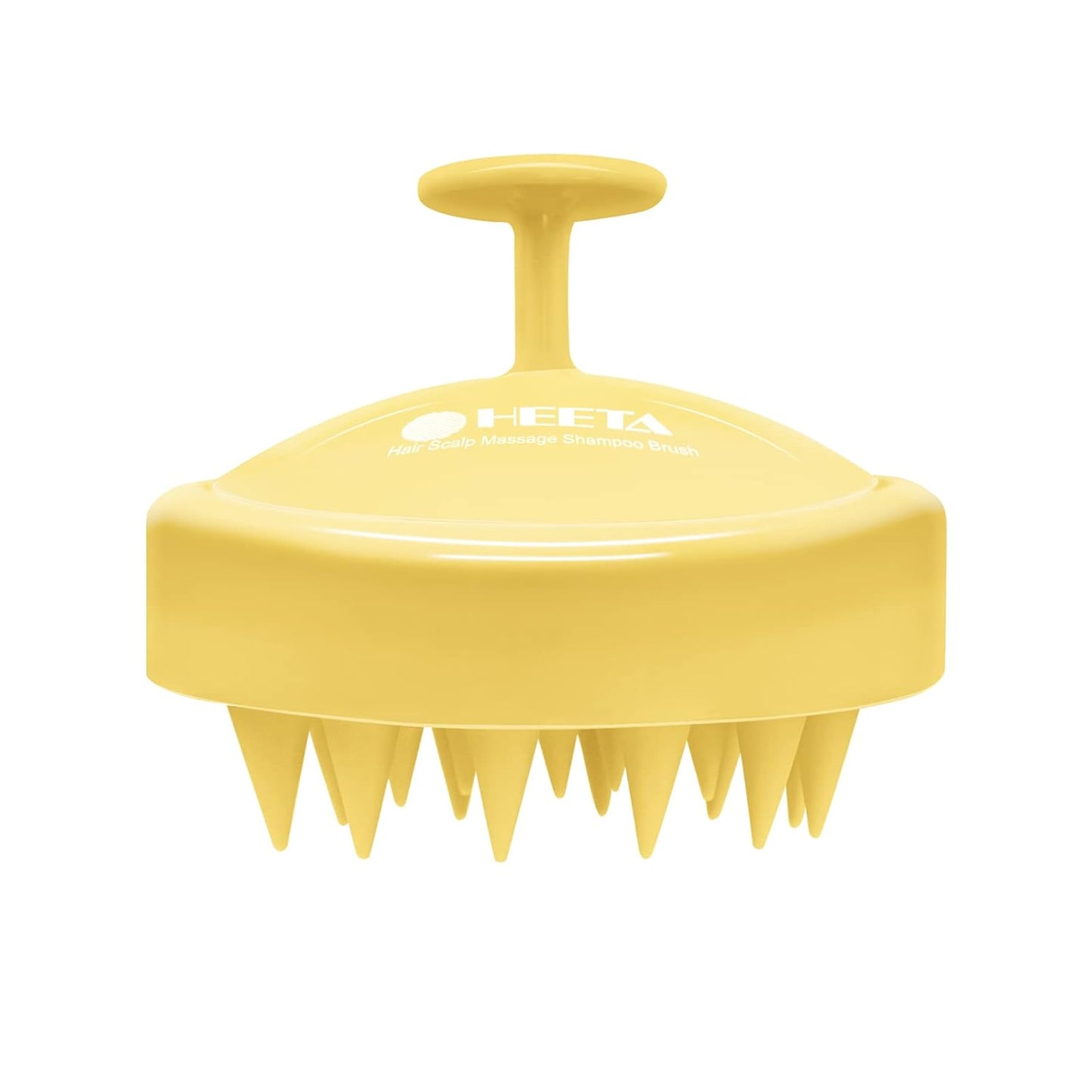 Scalp Massager with Soft Silicone Bristles - Promotes Hair Growth, Exfoliates Scalp, Removes Dandruff, and Enhances Shampoo Cleansing, Yellow