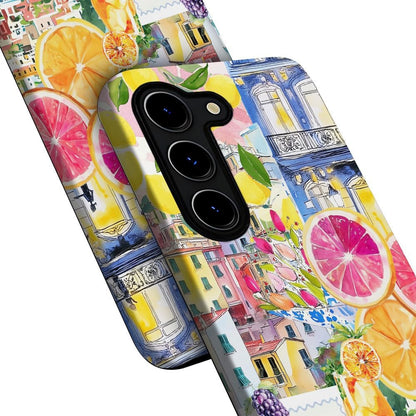 Case for Samsung Galaxy S23,Military-Grade Protection Cover,Lemon Collage Summer（Frosted）