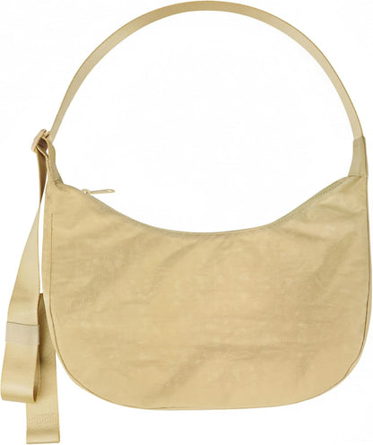 Medium Nylon Crossbody Crescent Bag: Slouchy Style Shoulder Casual with Adjustable Strap