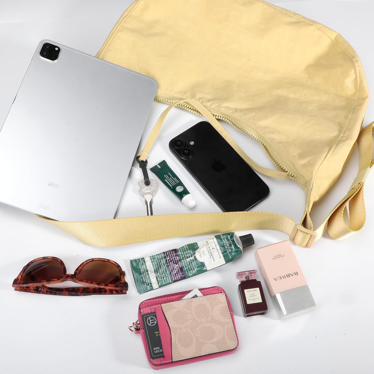 Medium Nylon Crossbody Crescent Bag: Slouchy Style Shoulder Casual with Adjustable Strap