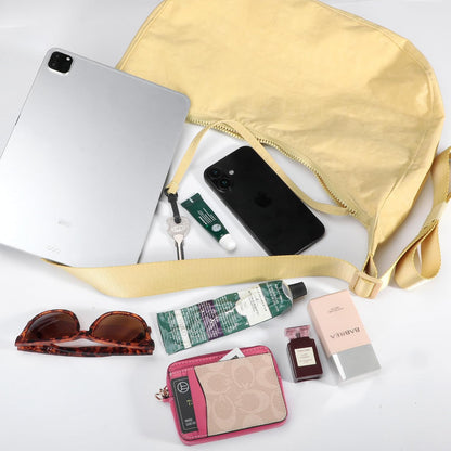 Medium Nylon Crossbody Crescent Bag: Slouchy Style Shoulder Casual with Adjustable Strap
