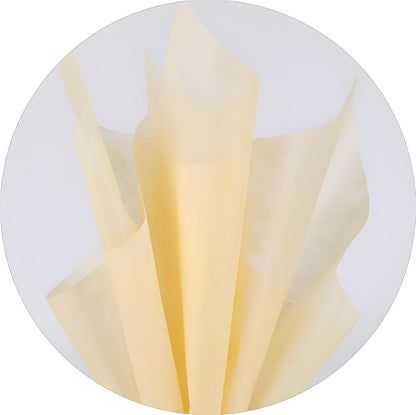 96 Sheet Tissue Flower Wrapping Paper Cotton Wrapping Flower Paper Withdrawable Lining Paper Non-woven Waterproof Floral Bouquet Wraps For Florist Packaging Arrangement (Light Yellow)