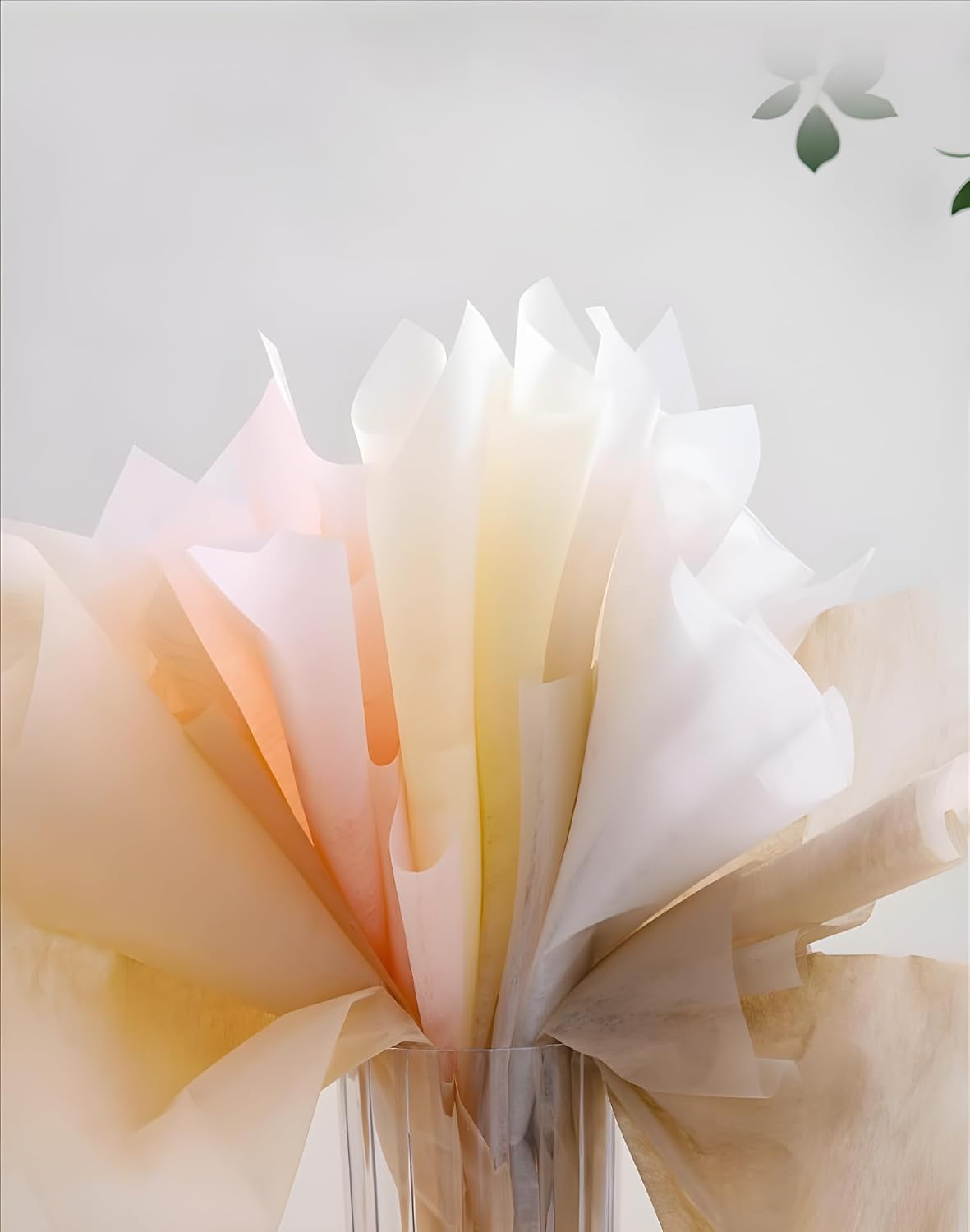 96 Sheet Tissue Flower Wrapping Paper Cotton Wrapping Flower Paper Withdrawable Lining Paper Non-woven Waterproof Floral Bouquet Wraps For Florist Packaging Arrangement (Light Yellow)