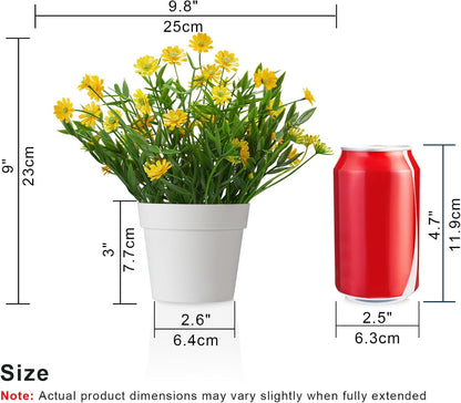 Fake Plants Daisy for Bathroom Decor, Small Potted Artificial Plants Indoor for Shelf Desk Home Bathroom Farmhouse Room Coffee Table Decor, Yellow