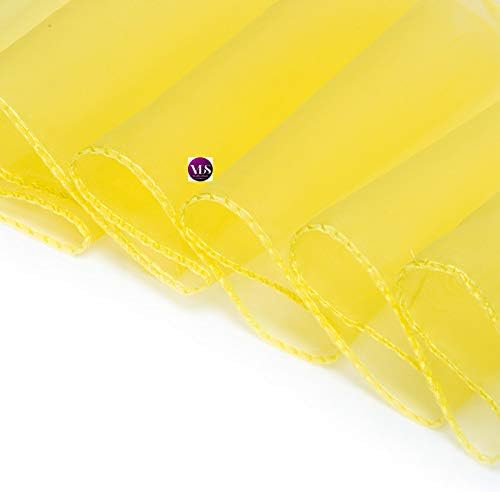 Pack of 100 Organza Chair Sashes for Weddings & Events Décor | Sheer Shiny Dining Chair Bows for Banquet, Party, Reception | Reusable Decorative Sash for Folding & Chiavari Chairs - Yellow