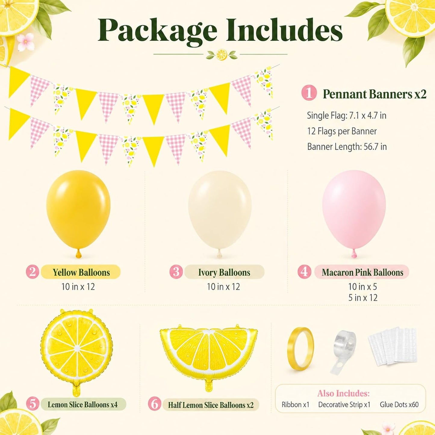 Lemonade Party Decorations Pink Yellow Balloon Arch Kit with Lemon Banners for Summer Lemon Theme Birthday Baby Shower Wedding Bachelorette Bridal Party Lemonade Stand Supplies