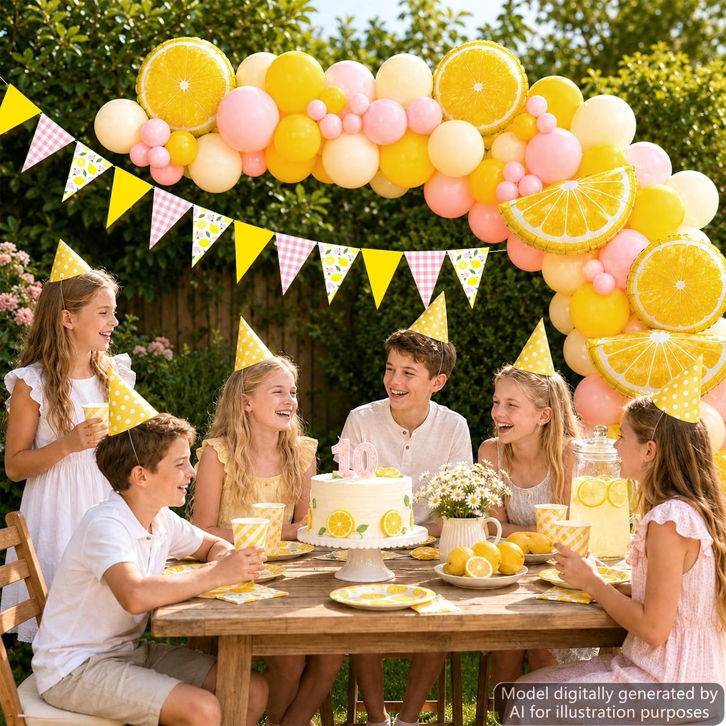 Lemonade Party Decorations Pink Yellow Balloon Arch Kit with Lemon Banners for Summer Lemon Theme Birthday Baby Shower Wedding Bachelorette Bridal Party Lemonade Stand Supplies