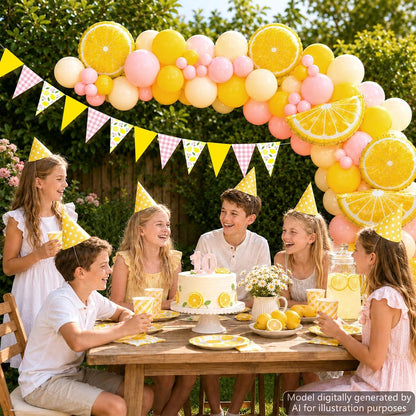 Lemonade Party Decorations Pink Yellow Balloon Arch Kit with Lemon Banners for Summer Lemon Theme Birthday Baby Shower Wedding Bachelorette Bridal Party Lemonade Stand Supplies