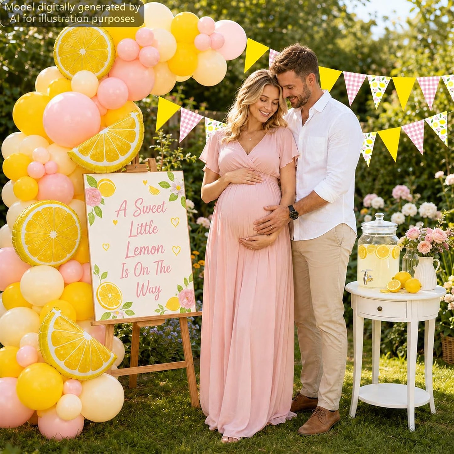 Lemonade Party Decorations Pink Yellow Balloon Arch Kit with Lemon Banners for Summer Lemon Theme Birthday Baby Shower Wedding Bachelorette Bridal Party Lemonade Stand Supplies