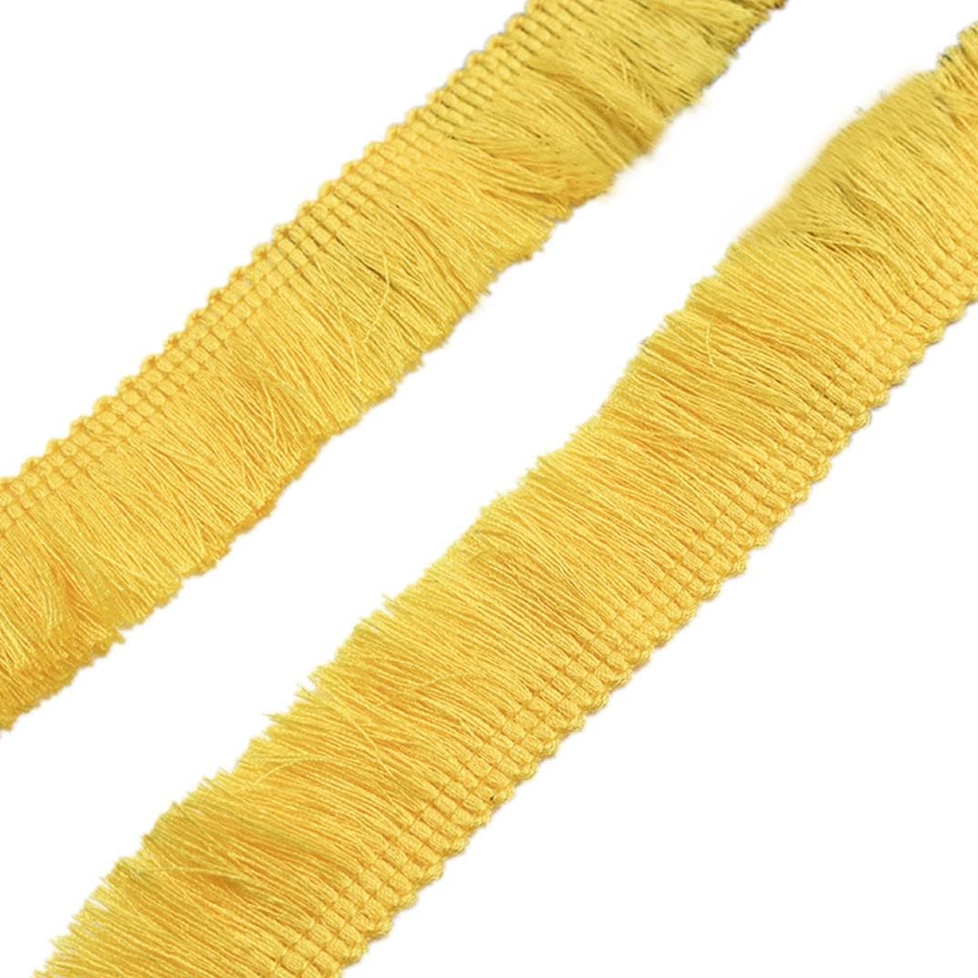 27 Yards Polyester Fringe,1inch Wide Tassel Fringe Trim,Decorative Lace Ribbon Boho Fabric Border Trim for Girls Clothing Curtain Dress Skirt Bag Sewing Craft(Yellow)