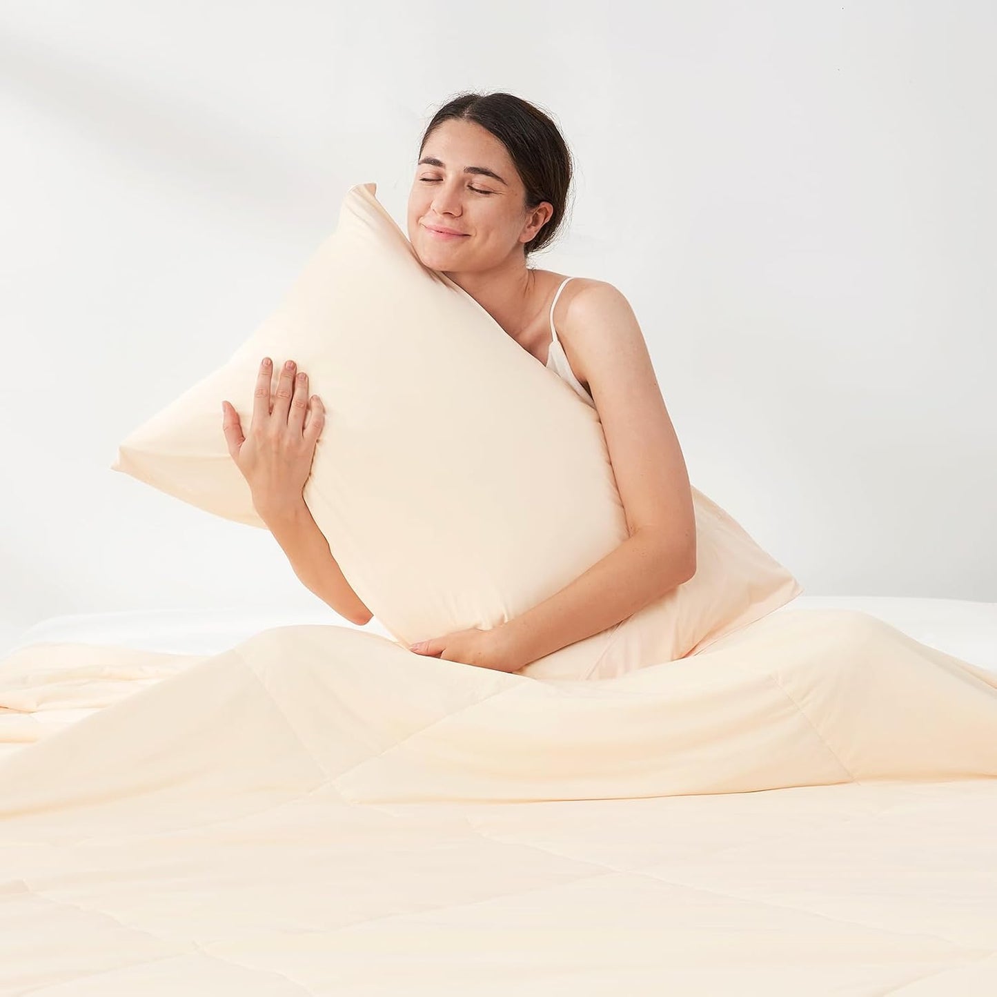 2pcs Premium Cooling Pillow Cases Set for Hot Sleepers & Night Sweats, Q-Max 0.5 Silky Wrinkle-Free Pillow Covers with Envelope Closure, Standard Yellow 20"x26"