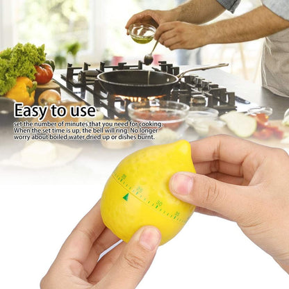 Lemon Mechanical Kitchen Timer, Cute Lemon Timer for Kids, Wind Up 60 Minutes Manual Countdown for Classroom, Home, Study and Cooking, 6.2x6.2x8cm