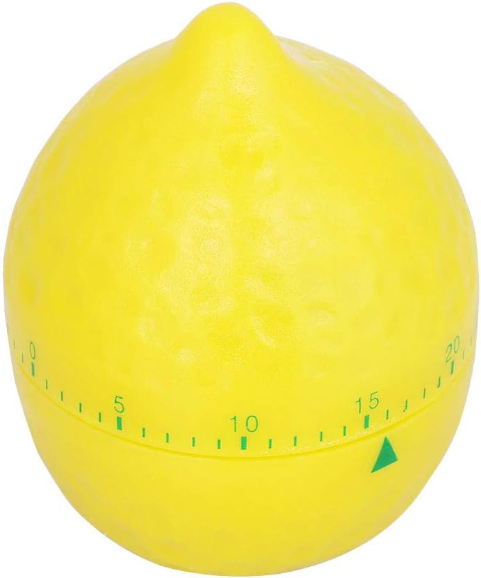Lemon Mechanical Kitchen Timer, Cute Lemon Timer for Kids, Wind Up 60 Minutes Manual Countdown for Classroom, Home, Study and Cooking, 6.2x6.2x8cm