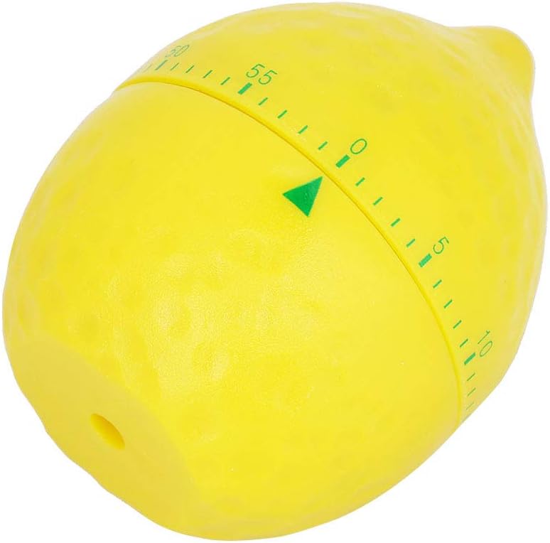 Lemon Mechanical Kitchen Timer, Cute Lemon Timer for Kids, Wind Up 60 Minutes Manual Countdown for Classroom, Home, Study and Cooking, 6.2x6.2x8cm