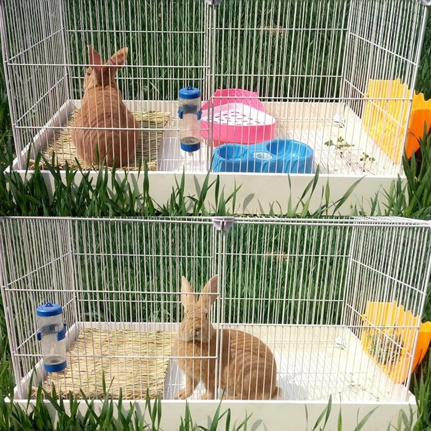 6 Pack Rabbit Grass Mat,Bunny Natural Straw Woven Bed,Small Animal Cages Hay Nest Sleeping,Chewing,Nesting and Toys for Rabbits Guinea Pig Hamster Hedgehog and Squirrel Bed Mat