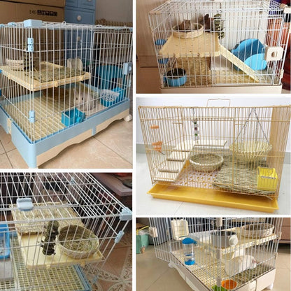 6 Pack Rabbit Grass Mat,Bunny Natural Straw Woven Bed,Small Animal Cages Hay Nest Sleeping,Chewing,Nesting and Toys for Rabbits Guinea Pig Hamster Hedgehog and Squirrel Bed Mat