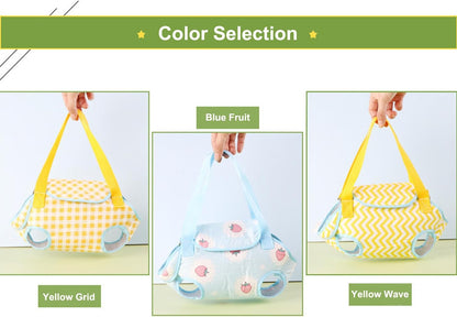 Pet Bag Carrier Sling Cat Carrier, Hands Free Shoulder Crossbody Dog Carrier Pouch, Cat Sling Carrier Outdoor Travel Yellow Grid L