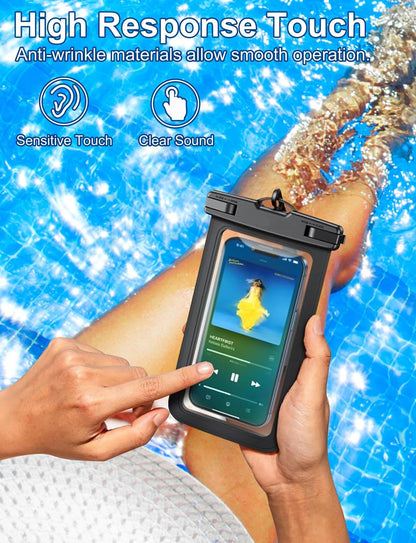 Waterproof Phone Pouch,6 Pack Multicolor Phone Case Dry Bag,Protection Level: IP68,Beach Cruise for Apple iPhone,Samsung,and More,Lanyard Included,(Fits Up to 8.3”),White,Blue,Red,Purple,Yellow,Green