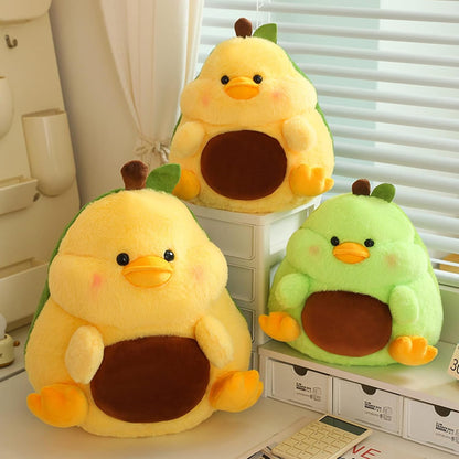 Cute Yellow Duck Avocado Plush Pillow 16 Inch Kawaii Stuffed Animal Plush Soft Plushies Gifts (Yellow, Large)