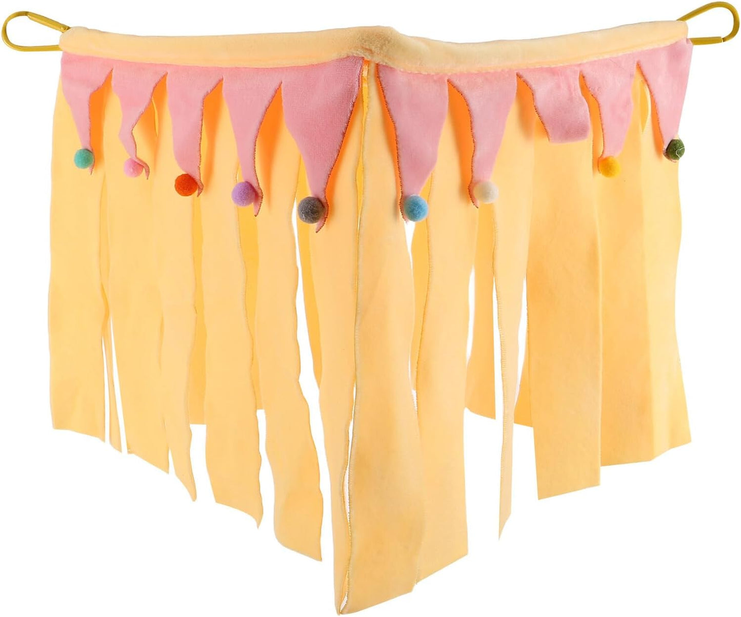 Small Animal Hideout Cave for Hamster and Guinea Pig, Yellow Four-Sided Corner Shelter, Soft Pet Hideaway House for Bunny, Chinchilla, Suitable for Year-Round Use